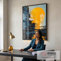 Quadro Decorativo Noite Artística - Elegância e Sofisticação para Seu Lar em escritorio moderno - quadros decorativos para sala