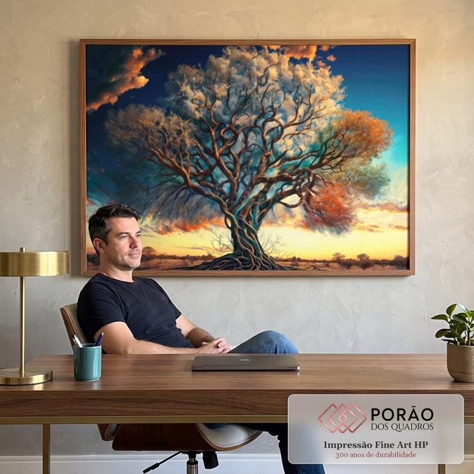 Quadro Decorativo Árvore Majestosa: Reviva a Natureza em escritorio moderno - quadros decorativos para sala