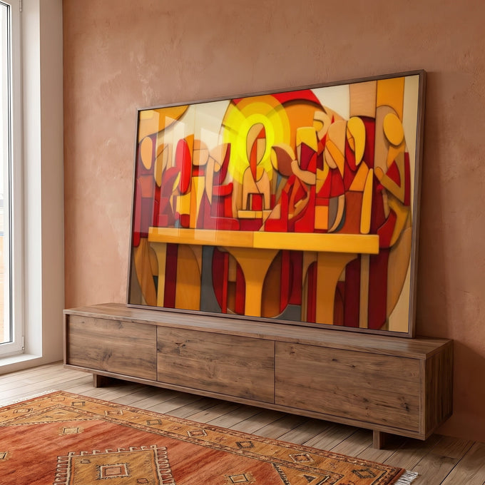 Quadro Decorativo Santa Ceia 2 - Elegância e Sofisticação para Sua Parede em ambiente decorado - quadros decorativos para sala