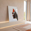 Quadro Decorativo Artística com Borboleta Laranja em ambiente decorado - quadros decorativos para sala
