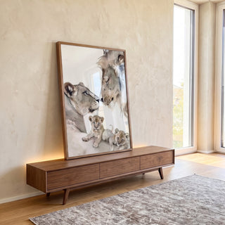 Quadro Decorativo: Amor Incondicional na Savana em ambiente decorado - quadros decorativos para sala