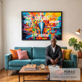 Quadro Decorativo Sucesso Motivacional: Inspire-se! em sala de estar moderna - quadros decorativos para sala