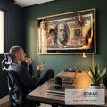 Quadro Decorativo Impactante: Dinheiro em Chamas em escritorio moderno - quadros decorativos para sala
