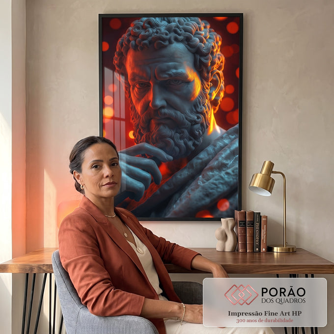 Quadro Decorativo Beleza Grega e Alta Sabedoria em escritorio moderno - quadros decorativos para sala