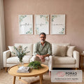 Quadro Decorativo: Amor e Gratidão em Flor em sala de estar moderna - quadros decorativos para sala