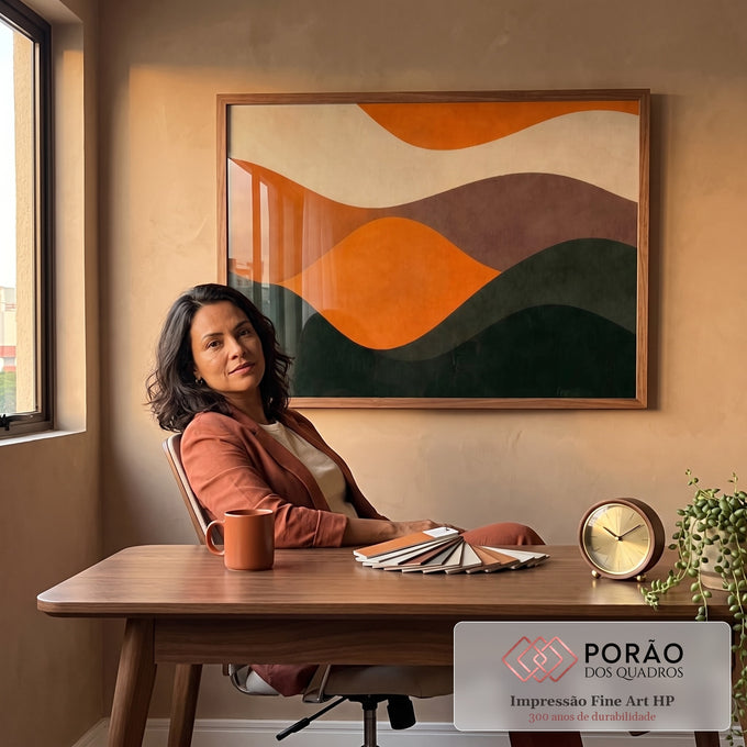 Quadro Decorativo Ondas da Natureza em escritorio moderno - quadros decorativos para sala