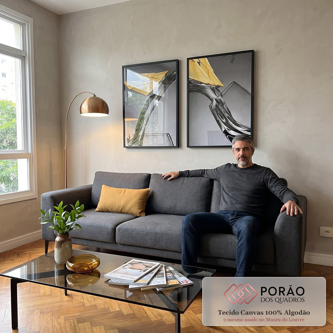 Quadro Decorativo Impressionante: Origami Celestial em sala de estar moderna - quadros decorativos para sala