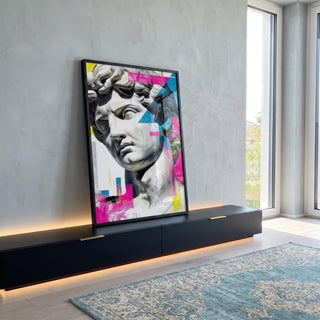 Quadro Decorativo Moderno - Busto Clássico em ambiente decorado - quadros decorativos para sala
