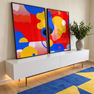 Quadro Decorativo Energia Vibrante em ambiente decorado - quadros decorativos para sala