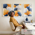 Quadro Decorativo de Flores Abstratas  Elegância em Cores Vibrantes em escritorio moderno - quadros decorativos para sala