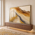 Quadro Decorativo Abstração com Harmonia e Estilo em ambiente decorado - quadros decorativos para sala
