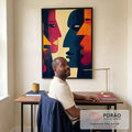 Quadro Decorativo Diálogo dos Sentidos em escritorio moderno - quadros decorativos para sala