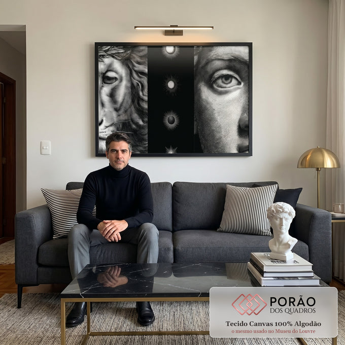 Quadro Decorativo: Força e Serenidade em sala de estar moderna - quadros decorativos para sala