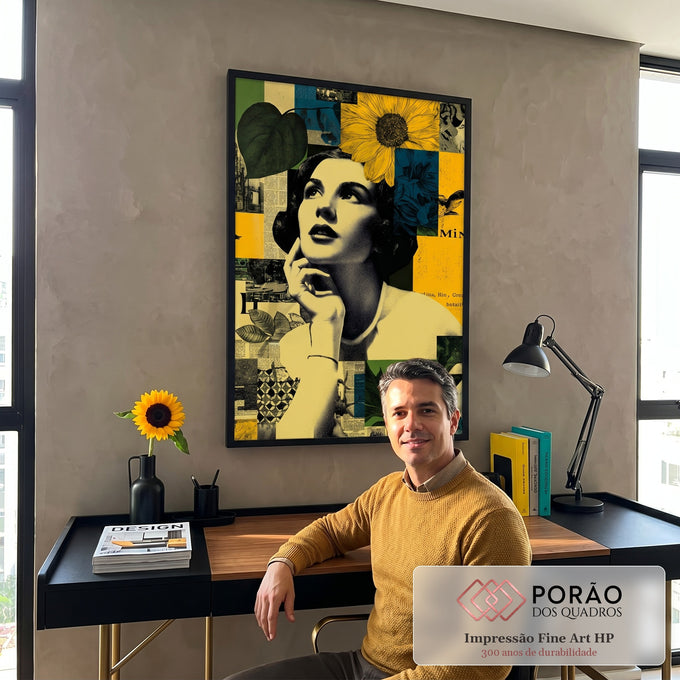 Quadro Decorativo Feminino Reflexivo e Moderno em escritorio moderno - quadros decorativos para sala