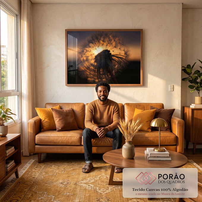 Quadro Decorativo Liberdade ao Pôr do Sol em sala de estar moderna - quadros decorativos para sala