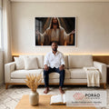 Quadro Decorativo 'Acolhimento Divino' - Arte que Transmite Paz e Esperança em sala de estar moderna - quadros decorativos para sala