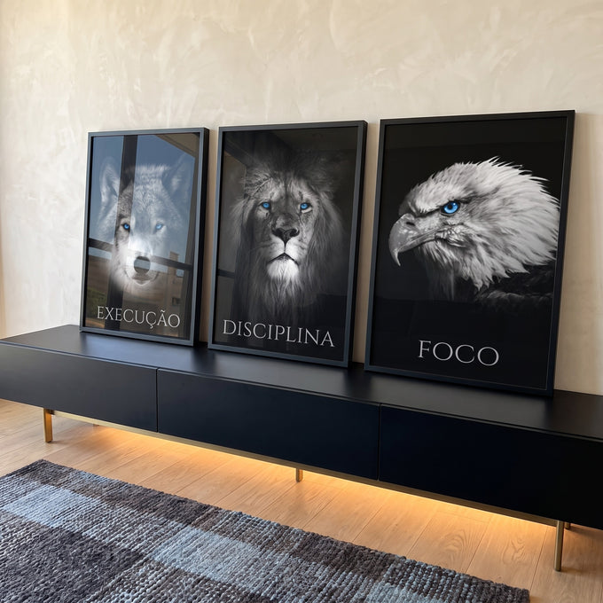 Quadro Decorativo Foco, Execução e Disciplina: Transforme Seu Ambiente em ambiente decorado - quadros decorativos para sala