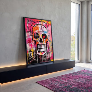 Quadro Decorativo Caveira Urban - Inspire Audácia em ambiente decorado - quadros decorativos para sala