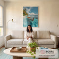 Quadro Decorativo Reflexos Tropicais Serene em sala de estar moderna - quadros decorativos para sala