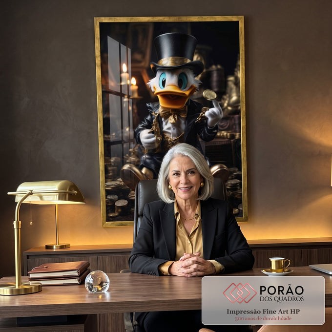 Quadro Decorativo Tio Pato: Moedas de Ouro - Elegância e Estilo para Sua Casa em escritorio moderno - quadros decorativos para sala