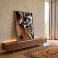 Quadro Decorativo Olho de Tigre Majestoso em ambiente decorado - quadros decorativos para sala