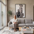 Quadro Decorativo Elegância Moderna: União Inocente em sala de estar moderna - quadros decorativos para sala