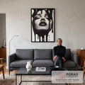 Quadro Decorativo A Profundidade da Mulher em sala de estar moderna - quadros decorativos para sala