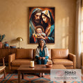 Quadro Decorativo Moderno Família Santa Geométrico - Design Sofisticado para sua Casa em sala de estar moderna - quadros decorativos para sala