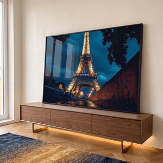 Quadro Decorativo Magnífico da Torre Eiffel Arte Elegante em ambiente decorado - quadros decorativos para sala