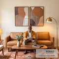 Quadro Decorativo: Tons Terrosos que Inspiram Arte em sala de estar moderna - quadros decorativos para sala