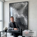 Quadro Decorativo Harmonia em Preto e Branco em escritorio moderno - quadros decorativos para sala