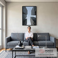 Quadro Decorativo Visões de Arranha-Céus em sala de estar moderna - quadros decorativos para sala