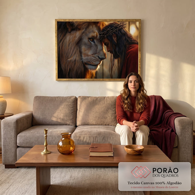 Quadro Decorativo União de Força e Fé Inspiração e Estilo em sala de estar moderna - quadros decorativos para sala
