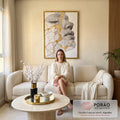 Quadro Decorativo Elegância Abstrata em sala de estar moderna - quadros decorativos para sala