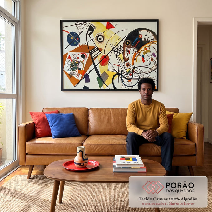 Quadro Decorativo - Energia Minimalista Vibrante em sala de estar moderna - quadros decorativos para sala