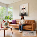 Quadro Decorativo Fascinante Fusca 53 - Toque Vintage em sala de estar moderna - quadros decorativos para sala