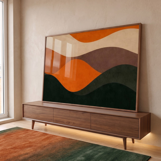 Quadro Decorativo Ondas da Natureza em ambiente decorado - quadros decorativos para sala