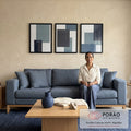 Quadro Decorativo: Harmonia Azul e Cinza, Inspira Modernidade em sala de estar moderna - quadros decorativos para sala