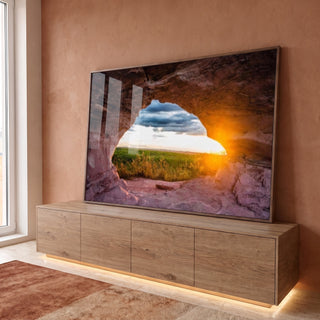 Quadro Decorativo Caverna ao Amanhecer: Ilumine seu Lar em ambiente decorado - quadros decorativos para sala