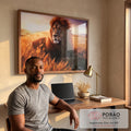 Quadro Decorativo Majestade da Savana em escritorio moderno - quadros decorativos para sala