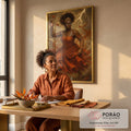 Quadro Decorativo Orixá Iansã: Vento e Coragem em escritorio moderno - quadros decorativos para sala