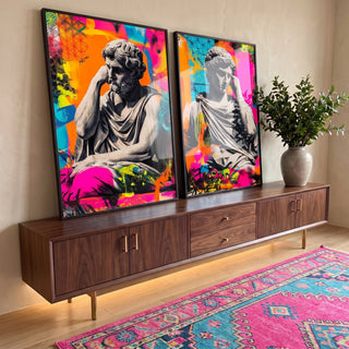 Quadro Decorativo Clássico e Vibrante em ambiente decorado - quadros decorativos para sala