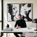 Quadro Decorativo Dualidade em Preto e Branco em escritorio moderno - quadros decorativos para sala