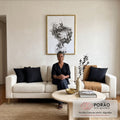 Quadro Decorativo Fumaça e Flor: Beleza em Monocromia em sala de estar moderna - quadros decorativos para sala