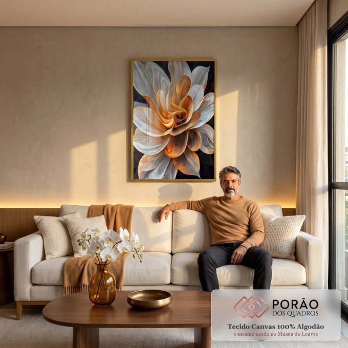 Quadro Decorativo Inspirador: Flor Realista - Arte para Sua Casa em sala de estar moderna - quadros decorativos para sala