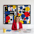 Quadro Decorativo Abstrato Geométrico - Energia e Harmonia para Seu Espaço em escritorio moderno - quadros decorativos para sala