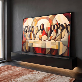 Quadro Decorativo Santa Ceia 3 - Arte em Canvas para Ambientes Sofisticados em ambiente decorado - quadros decorativos para sala