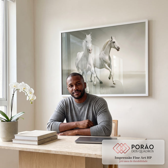 Quadro Decorativo Liberdade Equina: Inspiração e Força em escritorio moderno - quadros decorativos para sala
