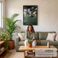 Quadro Decorativo Folha de Palmeira - Toque Tropical Único em sala de estar moderna - quadros decorativos para sala