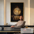 Quadro Decorativo: Bitcoin Dourado - Energia e Futurismo em escritorio moderno - quadros decorativos para sala